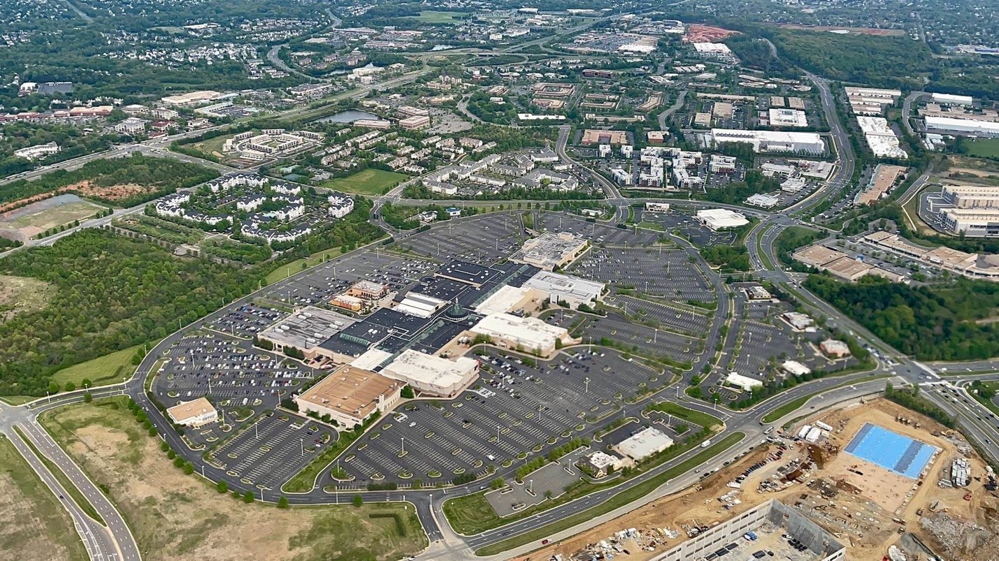 Aerial view of Dulles Town Center property