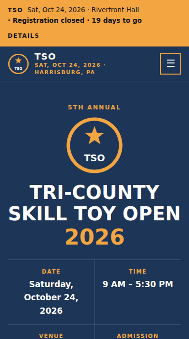 Home page of the mixed skill toy contest demo site