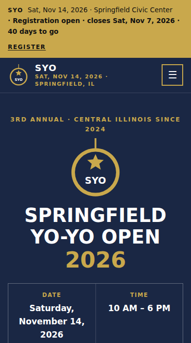 Home page of the yo-yo contest demo site