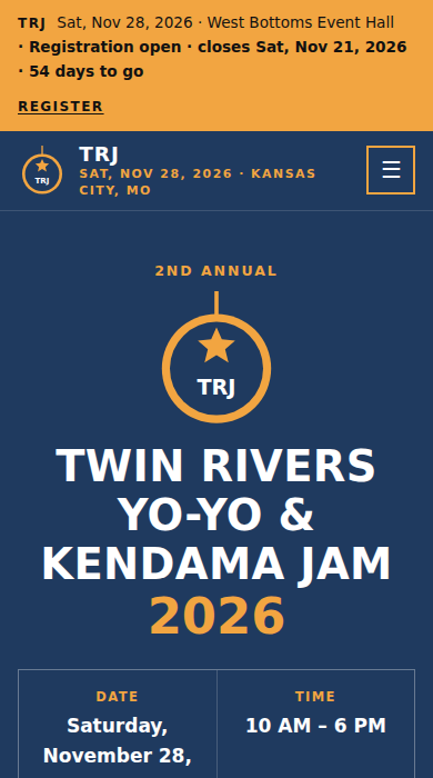 Home page of the combined yo-yo and kendama contest demo site